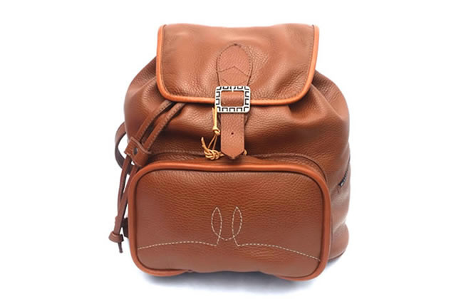 Cowhide drawstring backpack