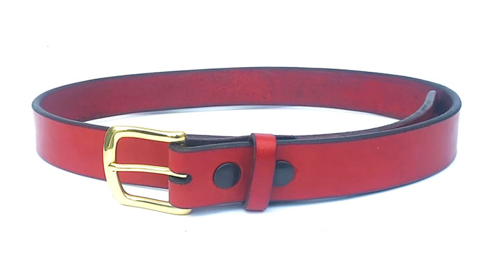 American harness leather belt and solid brass buckle